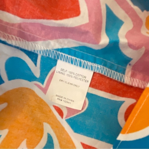 Amanda Uprichard || Adelene Smocked Midi Dress in Miami Print Large - Picture 8 of 9